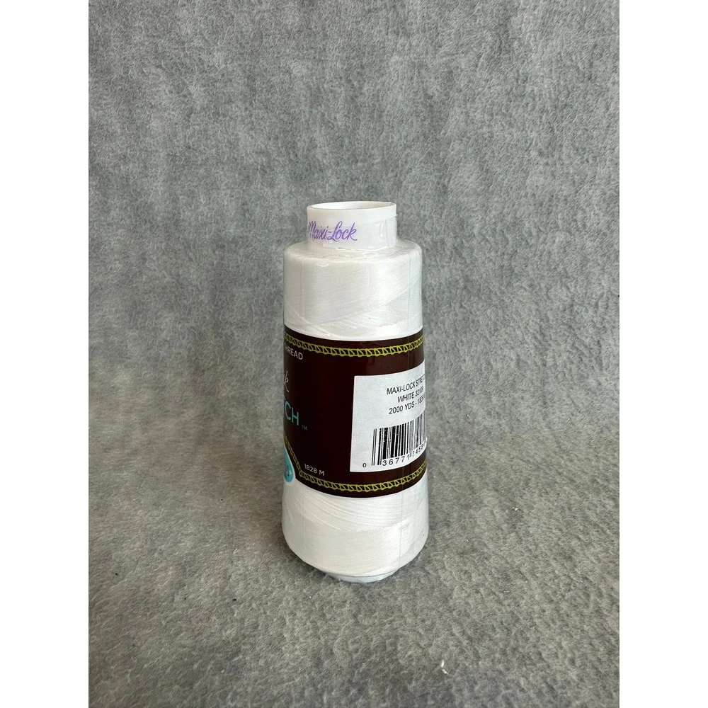 Maxi-Lock Stretch Serger Thread‎ White 32109 Textured Nylon 2000 Yds New